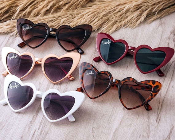 Beach Bachelorette Party Favors, Heart Sunglasses Babe Bride