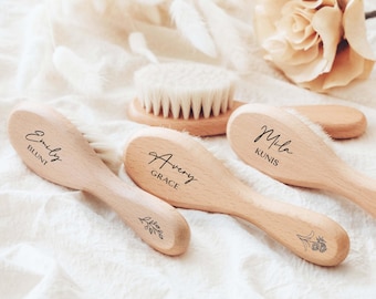 Personalized Baby Hair Brush Set Shower Gift, Engraved Baby Brush, Newborn Keepsake, Baby Boy Girl Gift Set