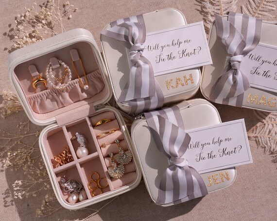 Personalized Jewelry Box Bridesmaid Proposal Custom Jewelry Box