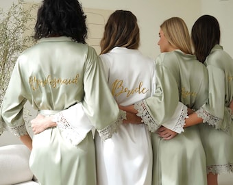 Silky Chunky Lace Robe | Personalized Robes | Custom Gifts for Girlfriend | Satin Robe | Gifts for Women | Gifts for Her | Best Friend Gift