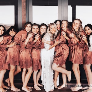 Luxe Lace Robe for her| Bridesmaid Robes |Bridal Party Robes | Bridesmaid Gifts | Bridesmaid Proposal | Wedding Gifts | Bachelorette Party