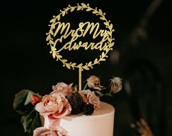 Mr and Mrs Cake Topper | Wedding Cake Topper | Custom Cake Topper | Birthday Anniversary Baptism Cake Topper | Rustic Cake Topper