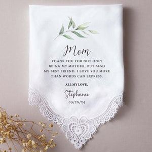 Custom Wedding Handkerchief Mothers Day Gifts Personalized Handkerchief Wedding Day Gift Father of Bride Groom Gift Handkerchief Men image 9
