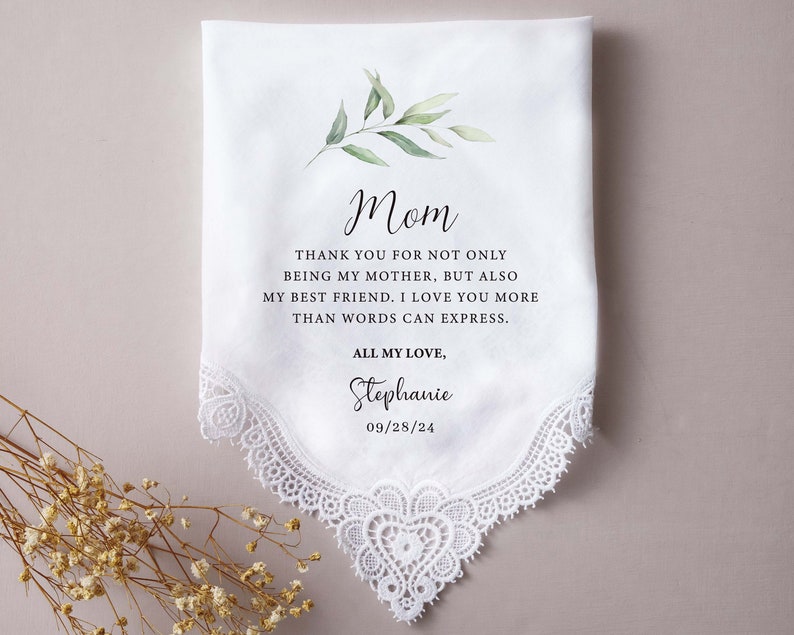 Custom Wedding Handkerchief Mothers Day Gifts Personalized Handkerchief Wedding Day Gift Father of Bride Groom Gift Handkerchief Men image 9