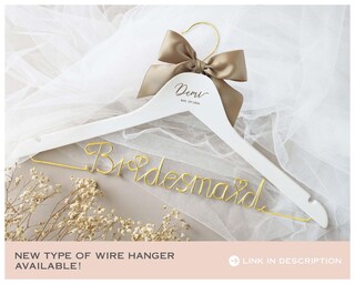 Grucce Personalizzate Per Matrimonio In Legno Incise - Damigelle, Bomboniere, Regalo Nozze Con Nome E Data, Rovere/Bianco/Nero