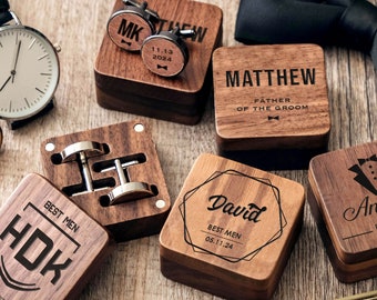 Groomsmen Wooden Cufflinks | Valentines Day Gifts for Him | Groomsmen Proposal | Fathers Day Gift | Custom Cufflinks for Men | Gifts for Dad