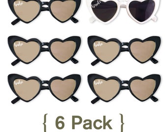 Heart Sunglasses Set of for Bachelorette Party; Sunglasses in