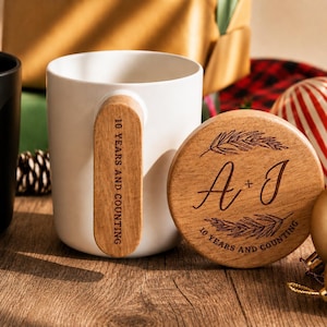 Personalized Ceramic Mug, Wedding Gift for Couple, His and Her Matching Cups