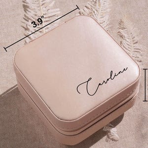 Custom Initial Travel Jewelry Box, Personalized Jewelry Case for Bridesmaid Proposal, Bridal Shower Gift, Travel Essentials [JB01] image 4