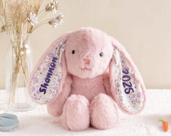 Neue Mutter Geschenke, Benutzerdefinierte Kuscheltier, personalisierte Plüschhase mit gestickten Namen Ohren