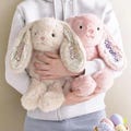 Personalized Plush Bunny Stuffed Animal: Custom Name Embroidered Ear Christmas Gift for Baby Kids [R]