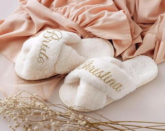 Cadeaux pour demoiselles d'honneur, chaussons moelleux, cadeau personnalisé pour elle : enterrement de vie de jeune fille, fête prénuptiale