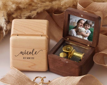 Personalized Music Box Mothers Day Gift | Custom Music Box with Photo | Anniversary Gifts for Boyfriend | Music Gifts for Mom & Dad