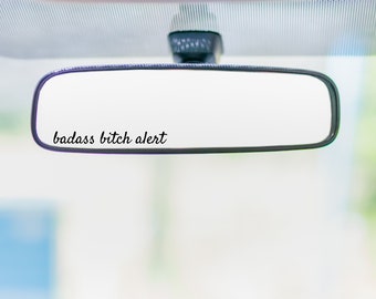Badass Bitch Alarm Auto Spiegel Aufkleber, Badass Bitch Alarm Rückspiegel Aufkleber, Positivity Auto Spiegel Vinyl Aufkleber, Geschenk für Sie, Geschenkidee
