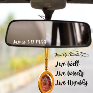Bible Verse Rear View Mirror Decal, Christian Car Decal, Christian Car Accessory, Bible Verse Decal, Car Mirror Decal, Car Mirror Sticker