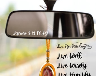 Bible Verse Rear View Mirror Decal, Christian Car Decal, Christian Car Accessory, Bible Verse Decal, Car Mirror Decal, Car Mirror Sticker