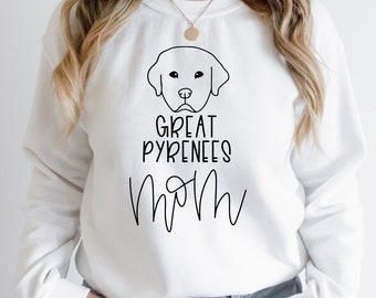 Sweatshirt moeder Pyreneeën, shirt hond moeder voor vrouwen, hond moeder cadeau, hond moeder T-shirt, hond moeder hoodie, hond moeder trui vrouwen