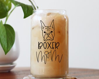 Boxer Mom Cup, Cropped Ear Boxer Cup, Boxer Mom Glass Cup, Boxer  Mothers Day Gift, Spaniel Owner Gifts, Gift For Boxer Owner