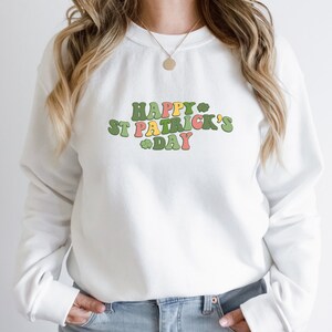 Happy St. Patrick&#39;s Day Shirt, St. Patrick&#39;s Day, St. Patrick&#39;s Day, St Patrick&#39;s Day Retro, Retro Groovy Wavy, St. Pattys, Gift For Her
