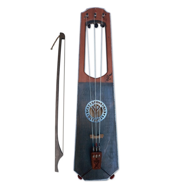 3-saitige Wikinger Geige Talharpa / Tagelharpa Leier