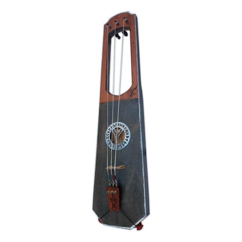 3 String Viking violin Talharpa / Tagelharpa bowed lyre image 3