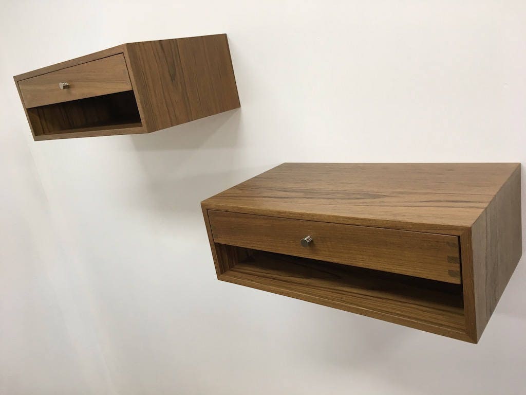 Teak Floating Wall Shelves Sideboard Scandinavian Modern Etsy Australia