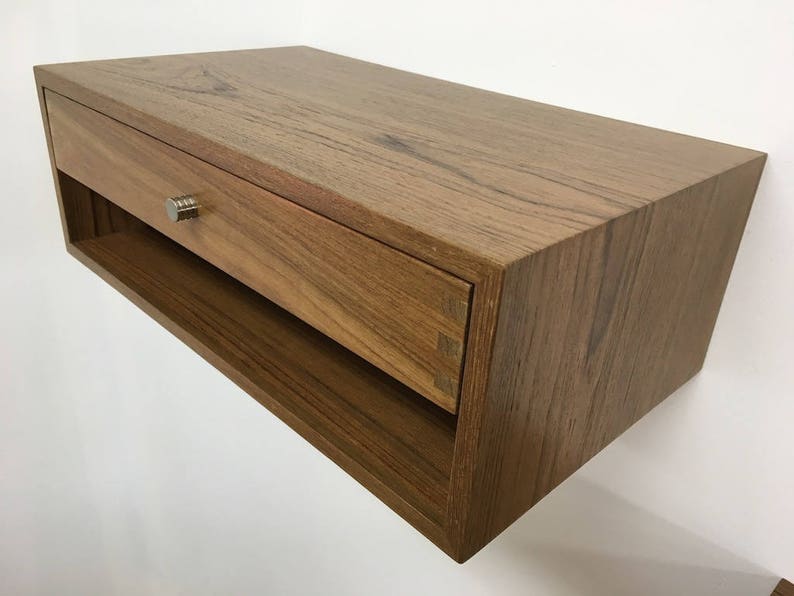 Teak Floating Wall Shelves Sideboard Scandinavian Modern Etsy