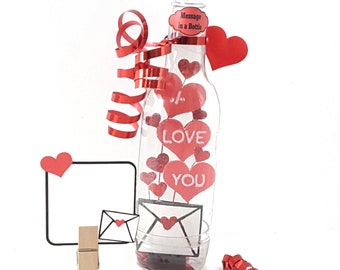 I Love You Message in a Bottle, Valentine's Day Card, Valentine Gift, Romantic Valentine's Gift, Gift for Her, Gift for Him