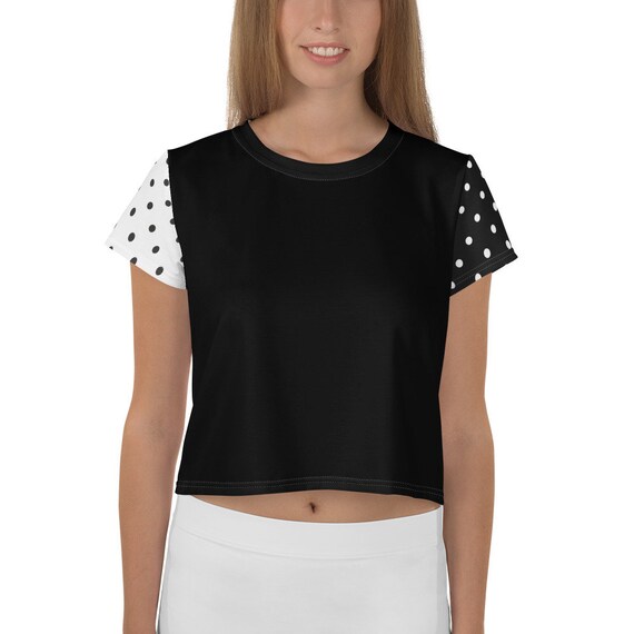 Tee - Crop Dot Polka Shirt Print All-over Schweiz Belly Women\'s Etsy