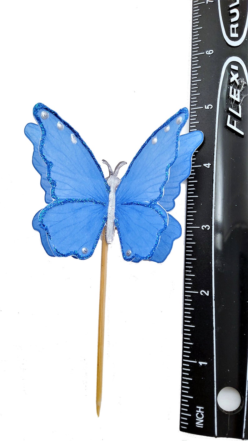 Blue Butterfly Cupcake Toppers Personalized Option for Etsy