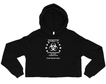 Zombie Apocalypse Survival Tactical Black Cropped Hoodie