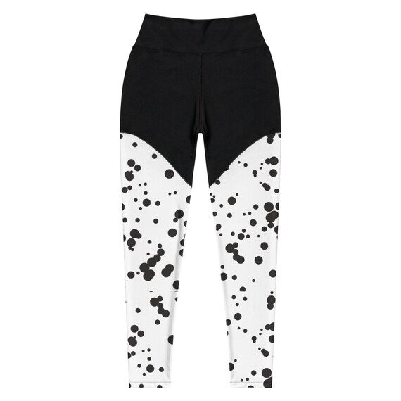 Ink Splatter Compression Leggings, Flattering Non-see-through and