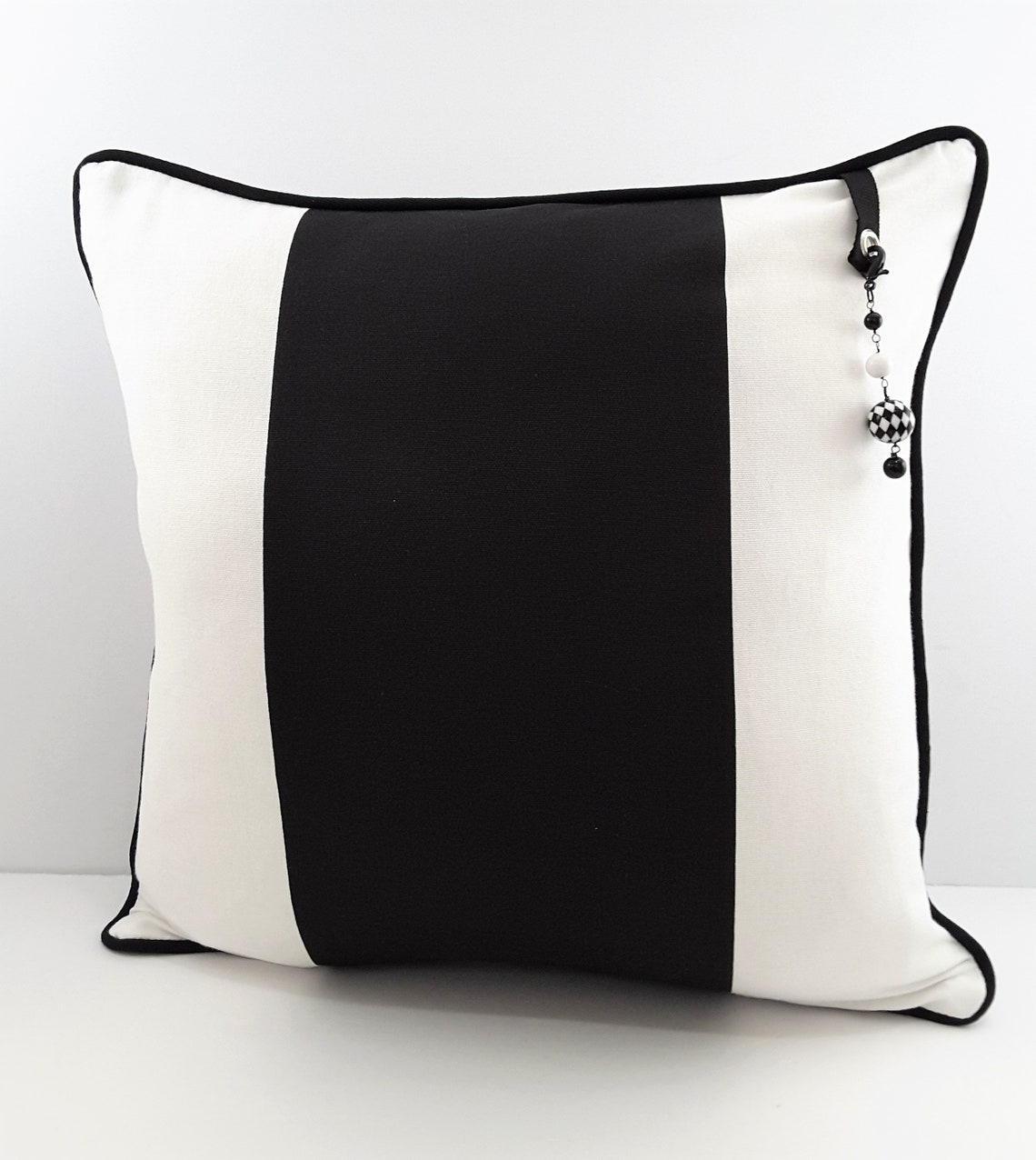 Stripe Pillow Cover Black and White Designer Pillow Accent Etsy
