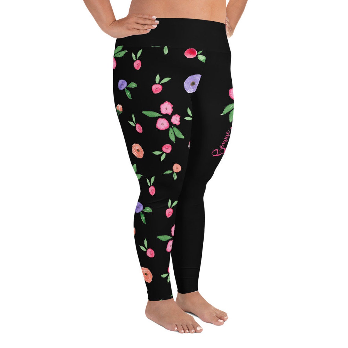 Floral Plus Size Leggings Flattering Leggings for Plus Size Etsy UK