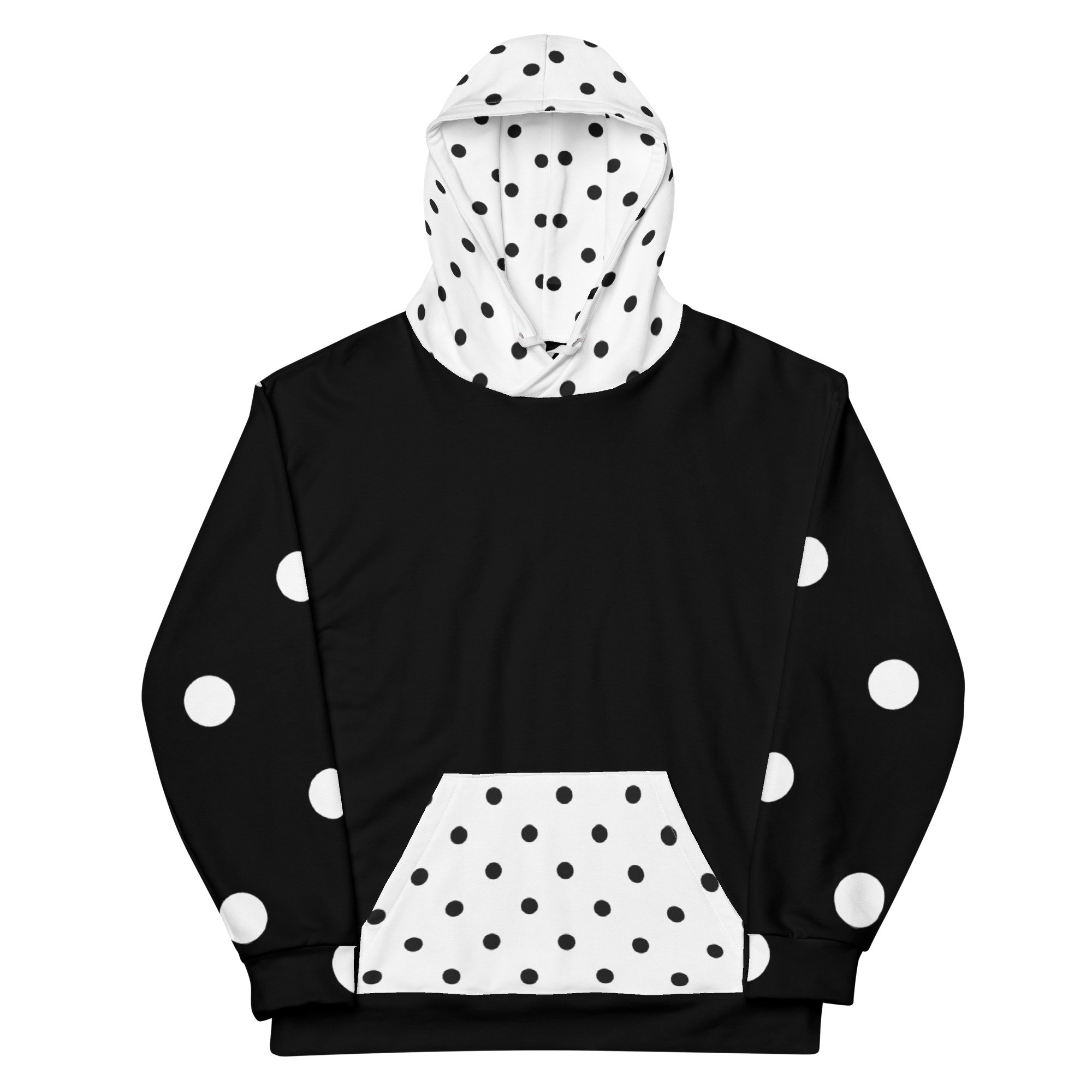 Polka Dot Unisex Hoodie Black and White Etsy