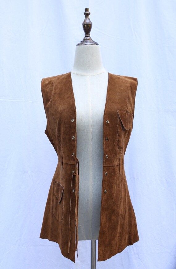 Vintage 70s retro suede leather vest