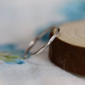 Sterling Silver Ring - Stacking Rings - Simple Faceted Ring - Thin Stackable Band - Dainty Ring - Minimal Ring - Couple Ring - Everyday Wear