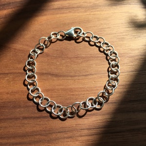 Round Link Bracelet in 925 Sterling Silver