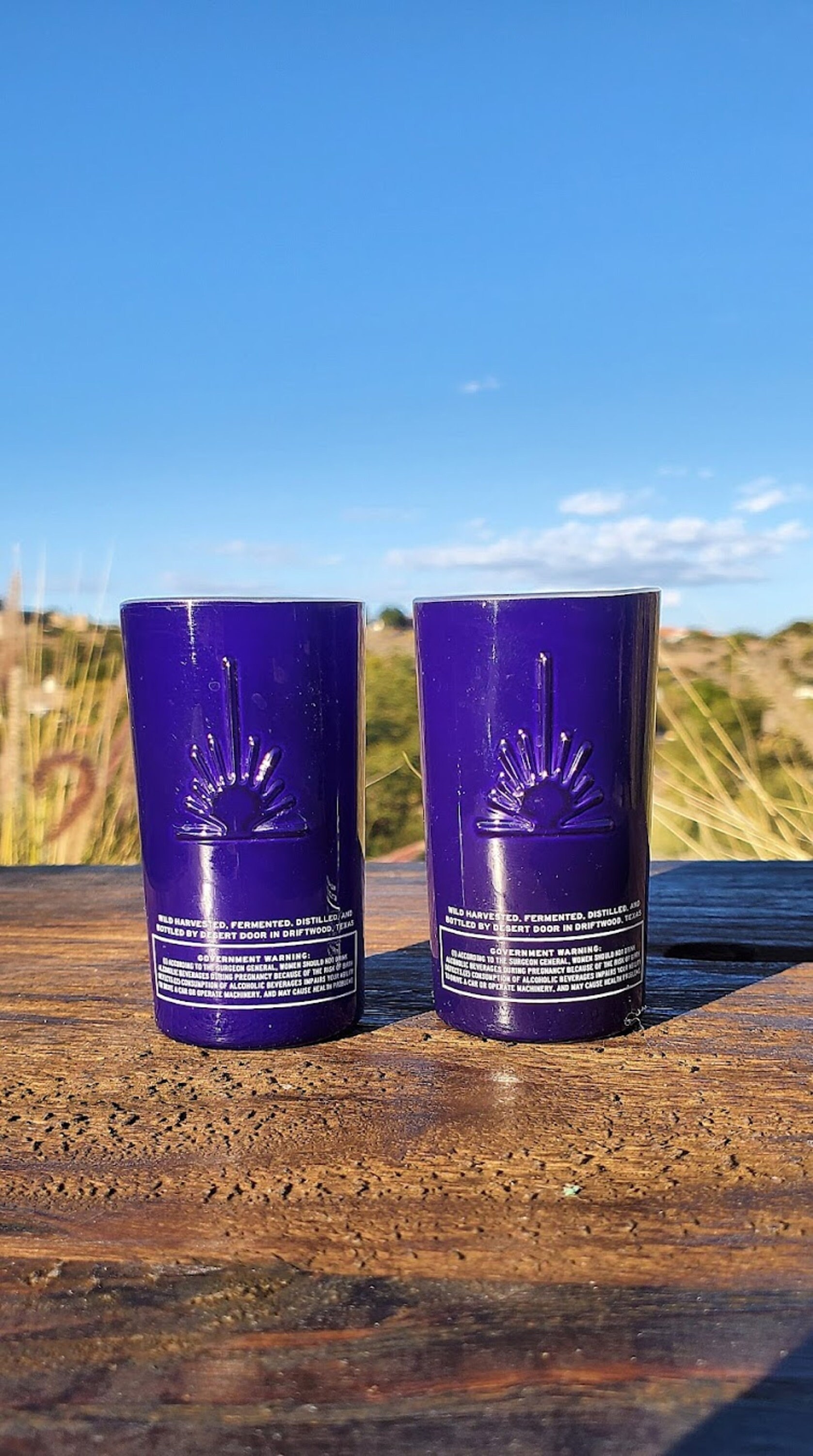 Set of 2 Tequilla blue shot glasses! (Desert Door) - Thumbnail 2