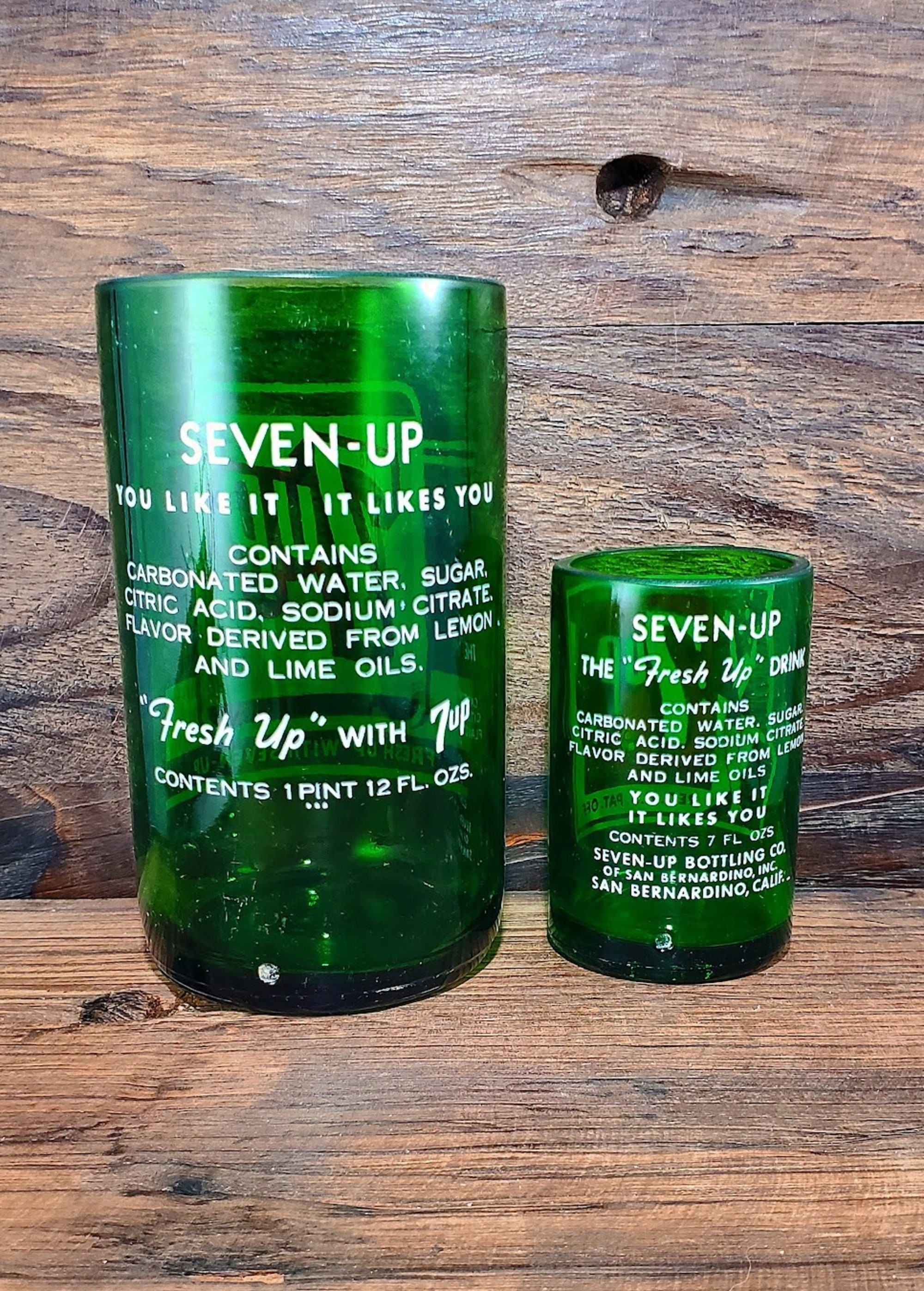 Set of Vintage 7- Up Glass Cups (repurposed glass!) - Thumbnail 2