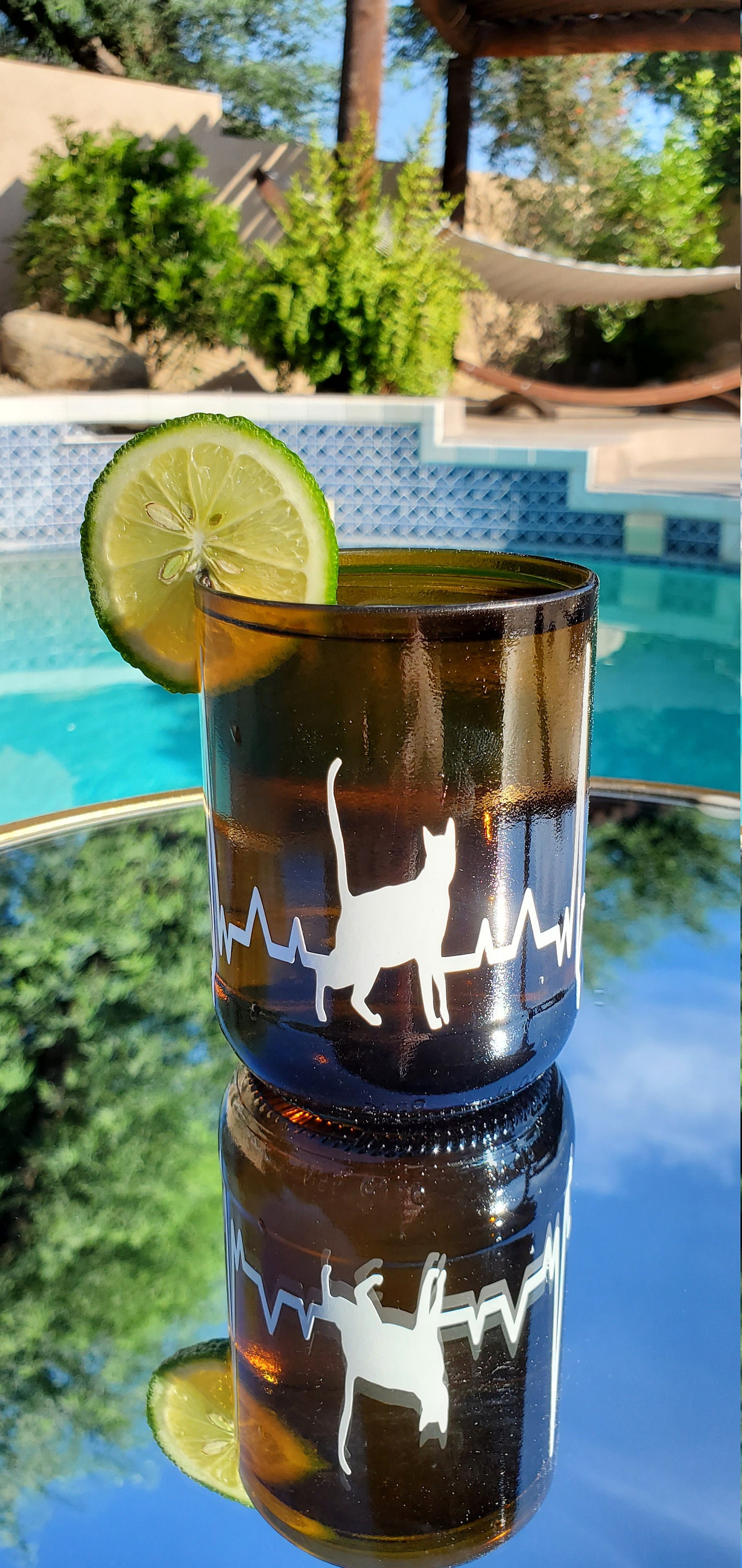 Set of 2 Cat lover Drinkware glasses!