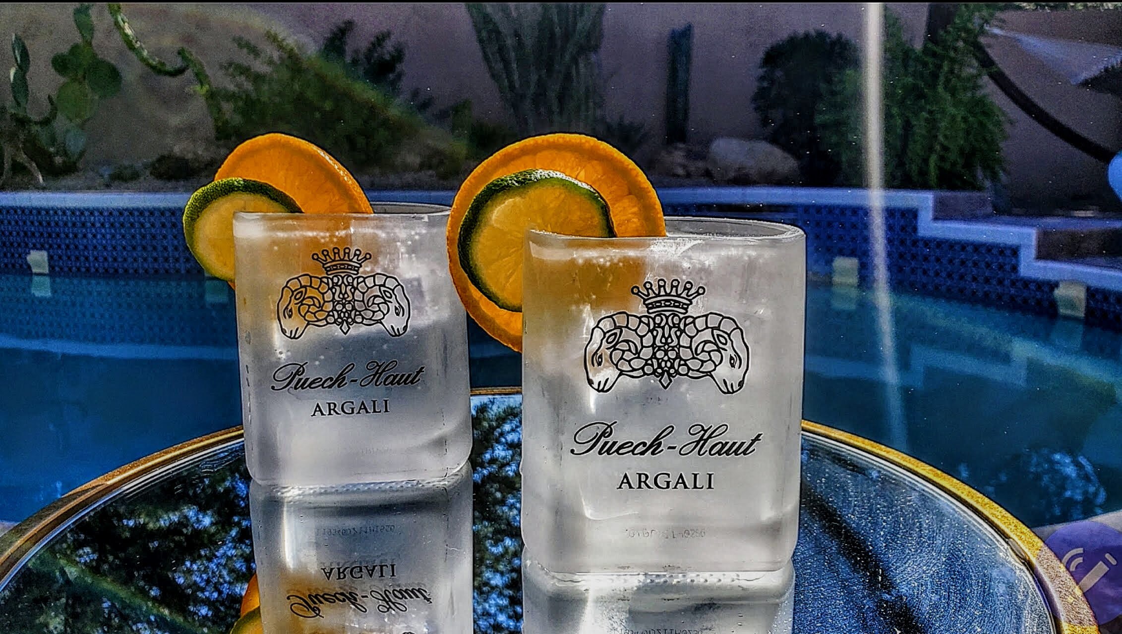 Set of 2 Frosted Upcycled Drinkware glasses