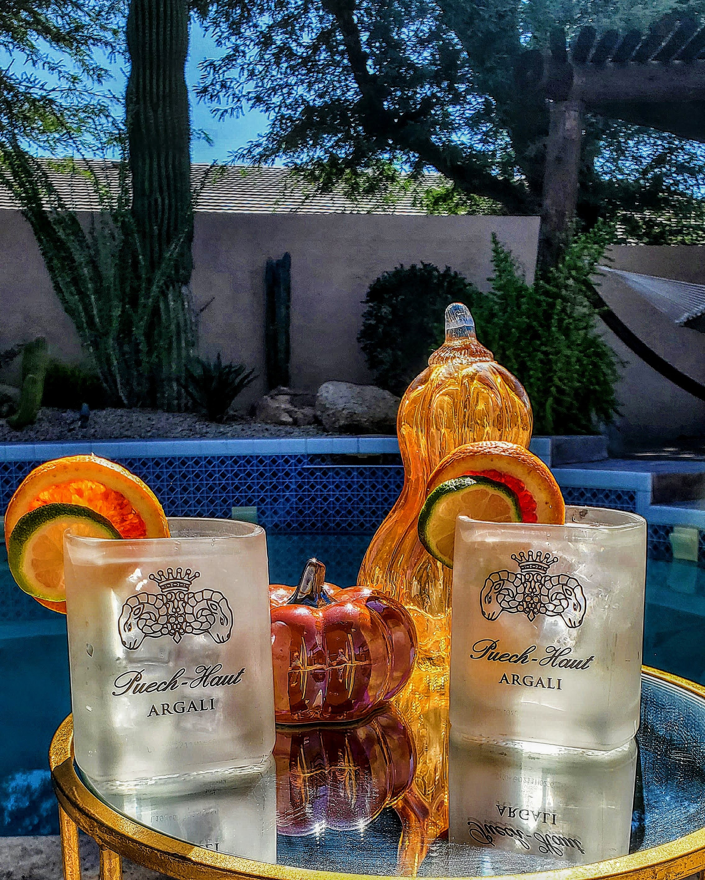 Set of 2 Frosted Upcycled Drinkware glasses - Thumbnail 2