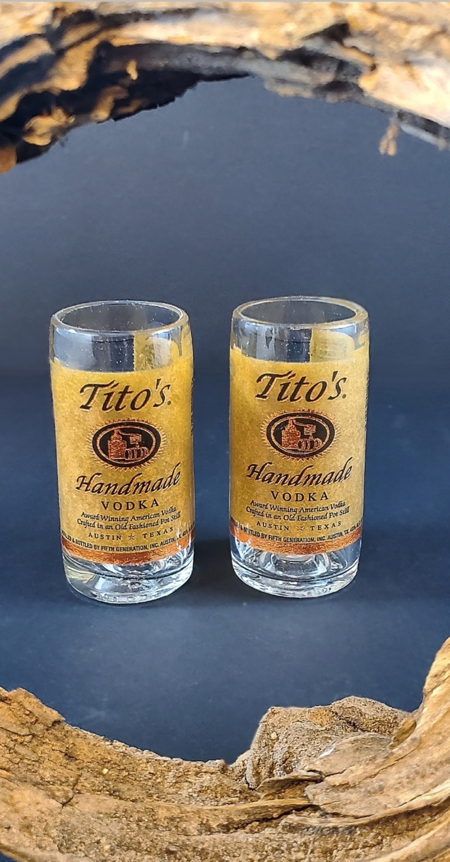 Set of 2 Mini Tito's Shot glasses! (sealed)