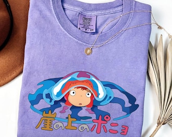 Camiseta vintage de Ponyo, para adultos y niños, camiseta de Studio Ghibli, camiseta de Ponyo, camiseta de regalo de Ponyo de Studio Ghibli, camiseta de la película de Ponyo