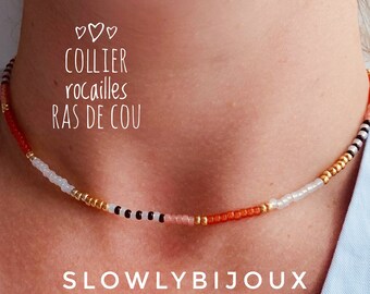 Zaadkralenketting, chokerketting, fijne ketting, parelketting, choker, ketting, ketting, lente zomer, cadeau, cadeau-idee