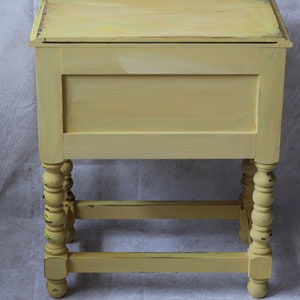 Large yellow patinated bedside table image 10