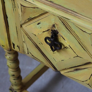 Large yellow patinated bedside table image 2