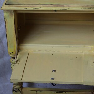 Large yellow patinated bedside table image 3