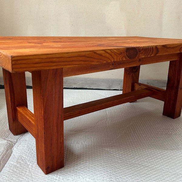 Table basse vintage rectangulaire en pin